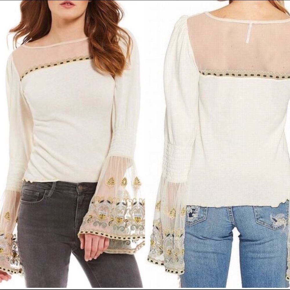 NWOT xs free people bell sleeve top